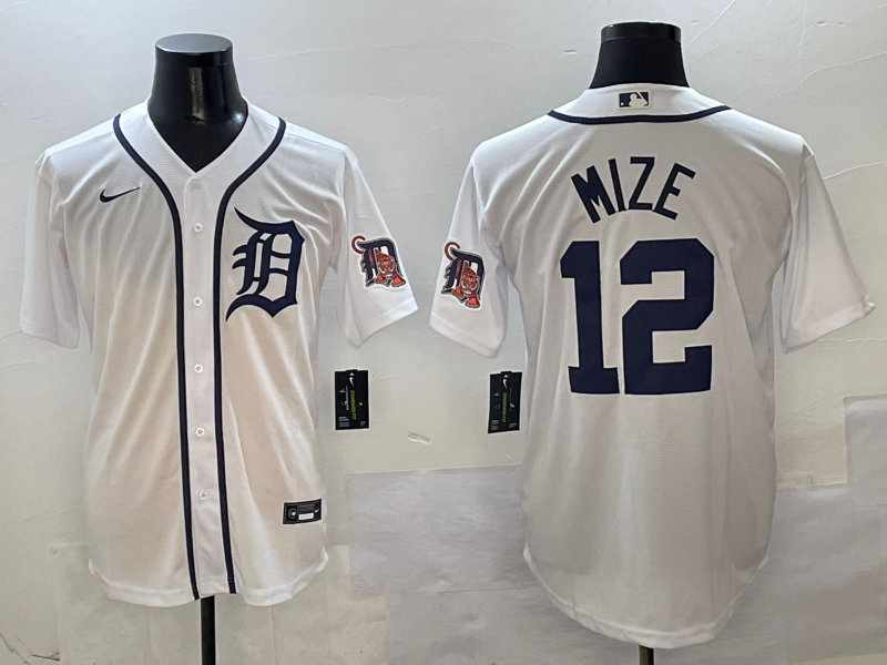 Men's Detroit Tigers Casey Mize #12 White Home Jersey